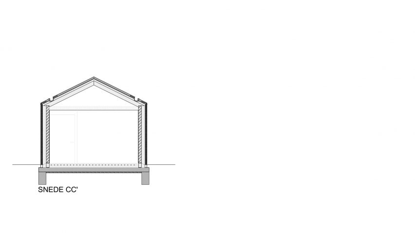 Section C-C of House TL by WE-S WES Architecten