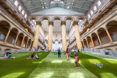 Lawn installation by Rockwell Group at Washington DC's National Building Museum