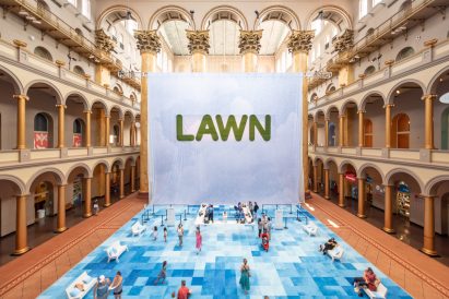 Lawn installation by Rockwell Group at Washington DC's National Building Museum