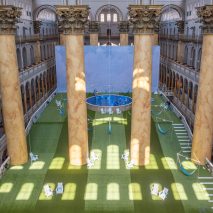 Lawn installation by Rockwell Group at Washington DC's National Building Museum
