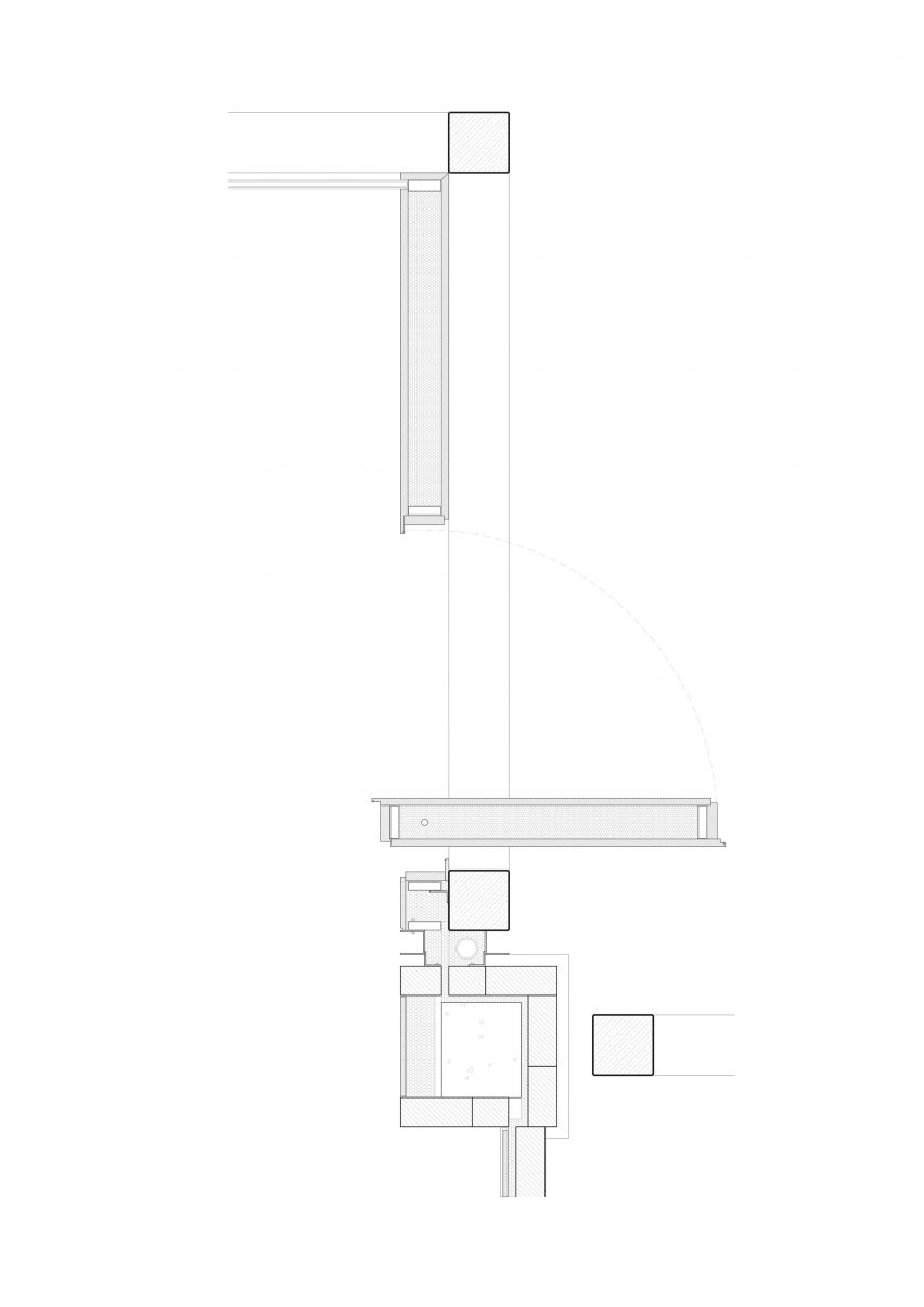 Technical detail of Monticello House by di Gregorio Associati Architetti