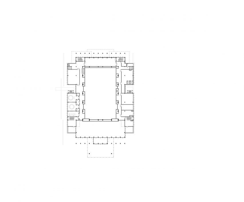 First floor plan of Detail of Multi-purpose hall in Shaoxing Hotel by Architectural Design and Research Institute at Zhejiang University UAD