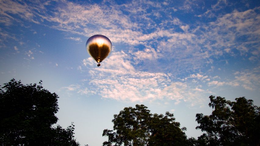 Doug Aitken’s mirrored balloon New Horizon flies over Massachusetts