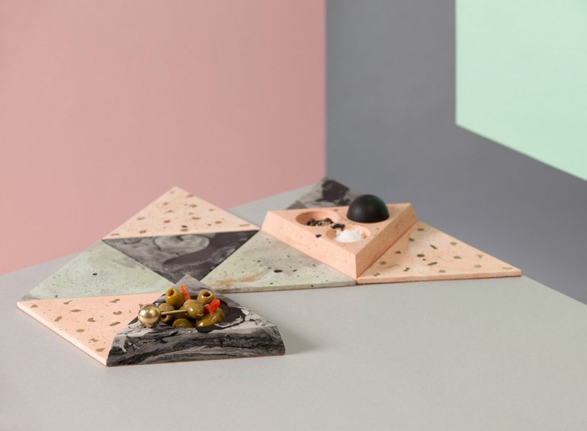 Abigail Surface Tiles and Condiment Set by Jennifer Gray