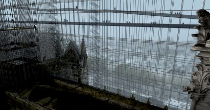Soltani+LeClercq proposes shrouding Notre-Dame in a veil