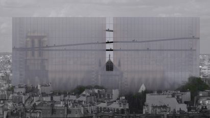 Soltani+LeClercq proposes shrouding Notre-Dame in a veil