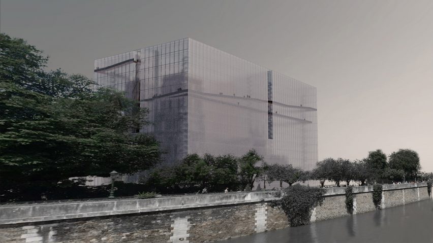 Soltani+LeClercq proposes shrouding Notre-Dame in a veil