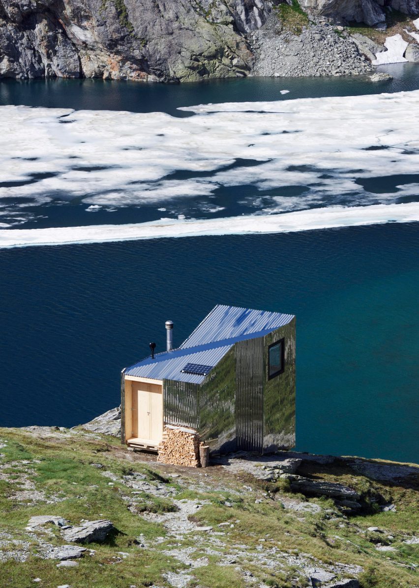 On Mountain Hut on the Piz Lunghin in the Swiss Alps