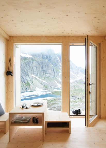On Mountain Hut on the Piz Lunghin in the Swiss Alps