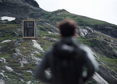 On Mountain Hut on the Piz Lunghin in the Swiss Alps