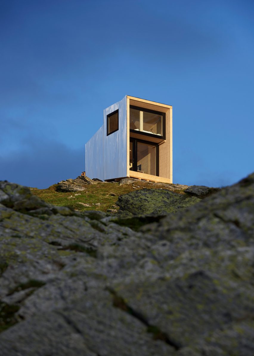 On Mountain Hut on the Piz Lunghin in the Swiss Alps