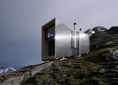 On Mountain Hut on the Piz Lunghin in the Swiss Alps