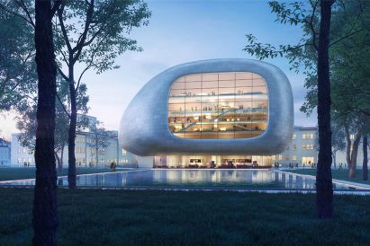 Concert hall at House of Culture in Ostrava, Czech Republic, by Steven Holl Architects and Architecture Acts