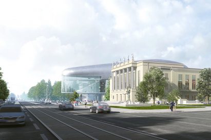 Concert hall at House of Culture in Ostrava, Czech Republic, by Steven Holl Architects and Architecture Acts