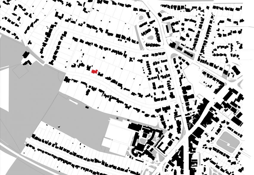 Site plan of Push-Pull House by Cullinan Studio