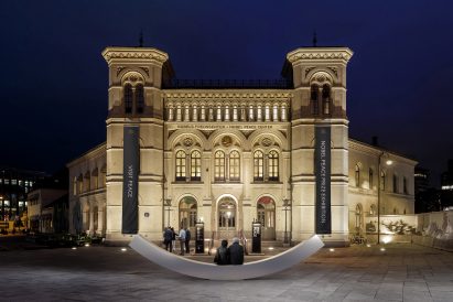The Best Weapon bench at Nobel Peace Centre by Snohetta