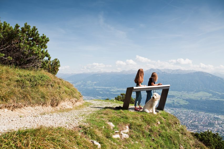 Cantilevered viewpoint on Perspektivenweg walking trail by Snøhetta, Innsbruck, Austria