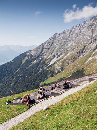 Cantilevered viewpoint on Perspektivenweg walking trail by Snøhetta, Innsbruck, Austria