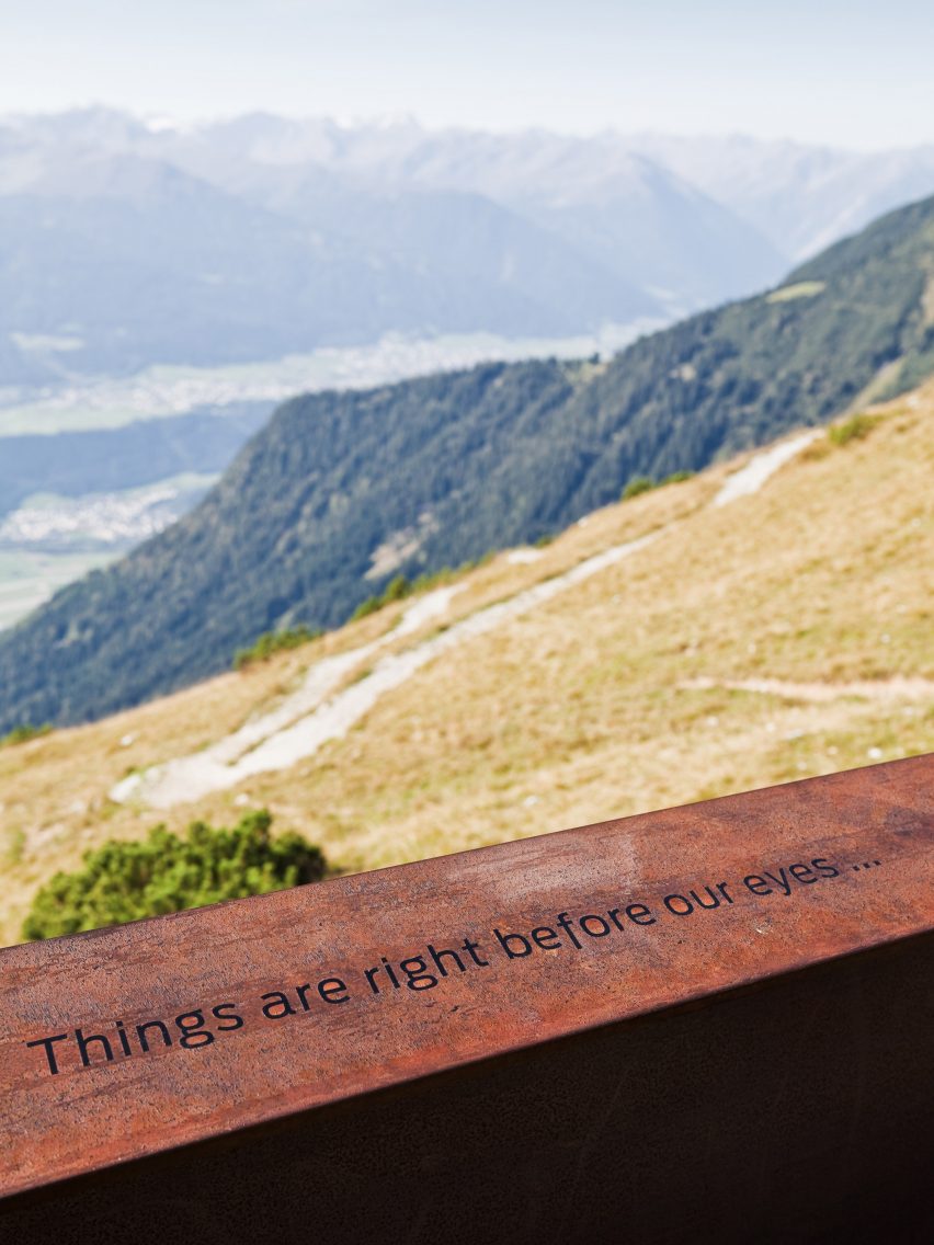 Cantilevered viewpoint on Perspektivenweg walking trail by Snøhetta, Innsbruck, Austria