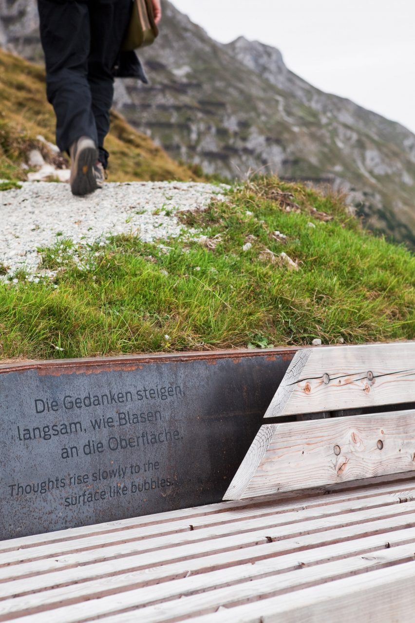 Cantilevered viewpoint on Perspektivenweg walking trail by Snøhetta, Innsbruck, Austria