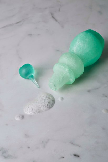 Central Saint Martins post-graduate student Mi Zhou has created Soapack, sustainable bottles for toiletries cast from soap