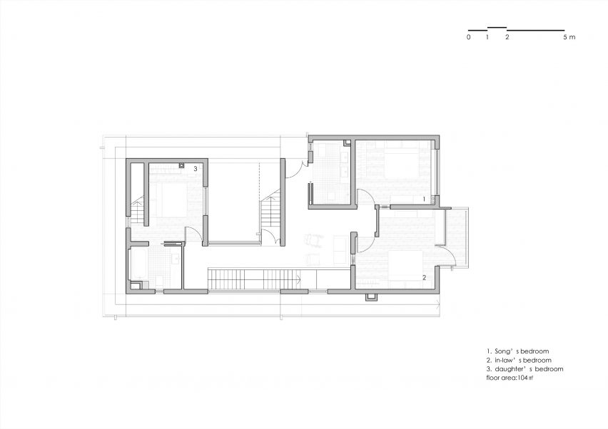 First floor plan of Song House by AZL Architects