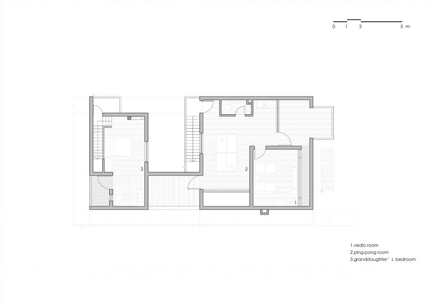 Second floor plan of Song House by AZL Architects