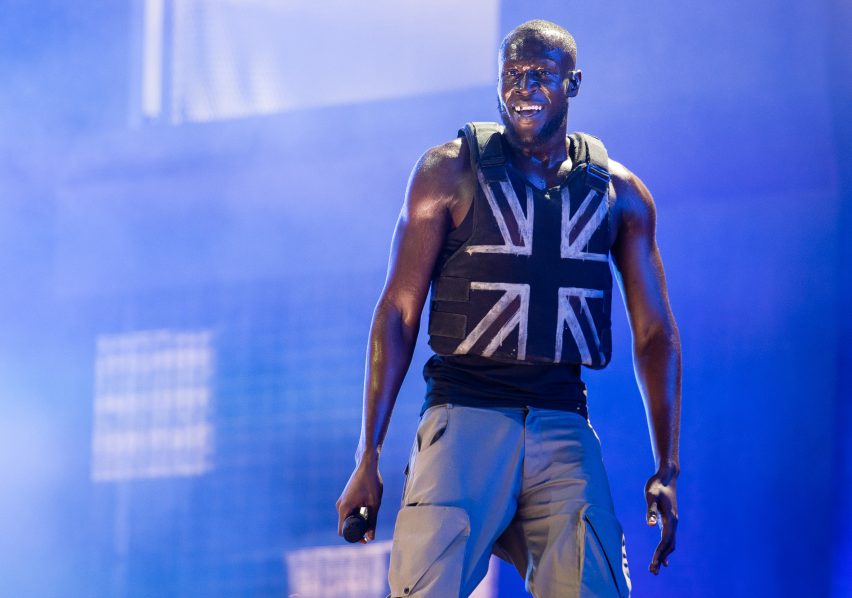 Creative directors "took south London to the farm" for Stormzy's Brutalist-inspired Glastonbury set