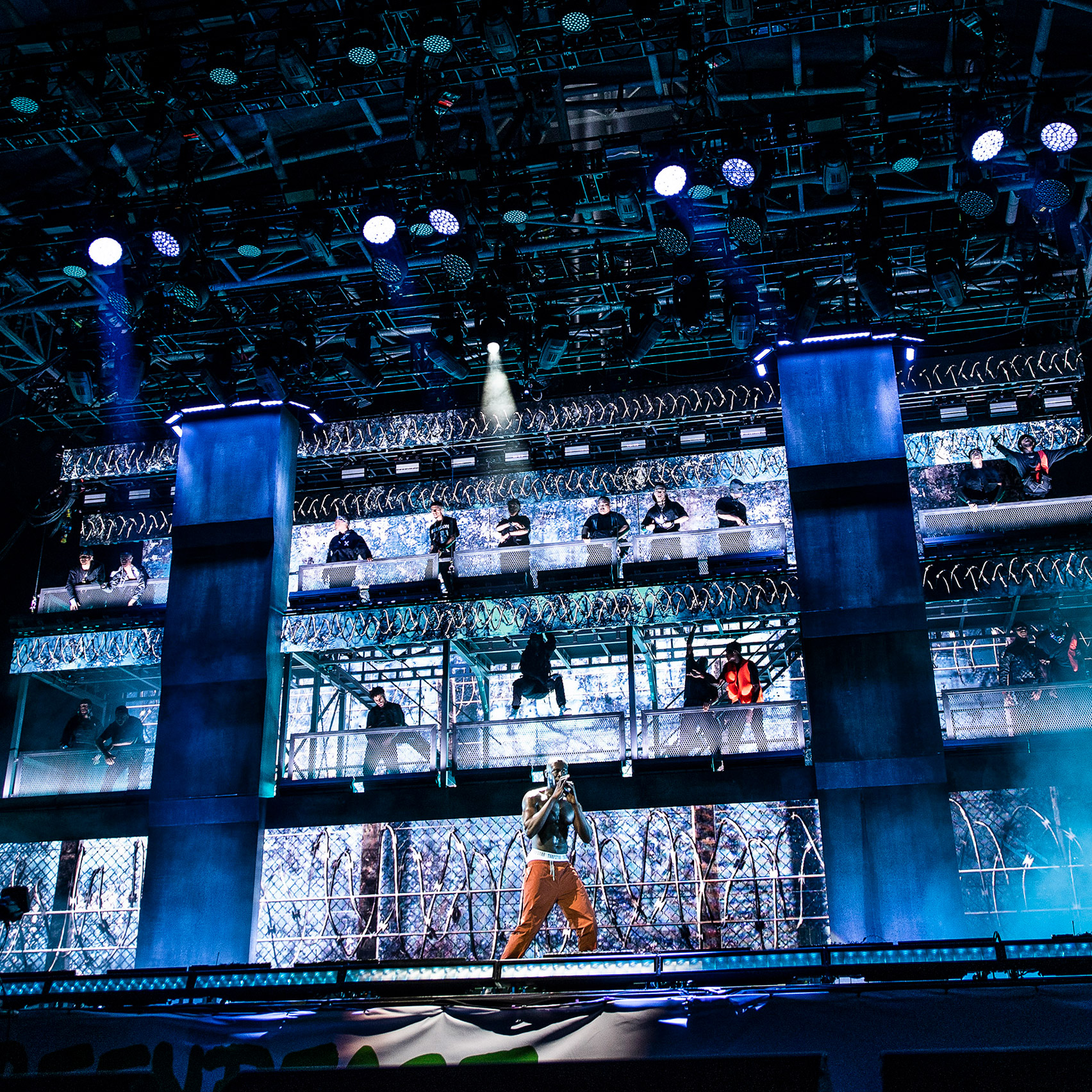 Creative directors "took south London to the farm" for Stormzy's Brutalist-inspired Glastonbury set