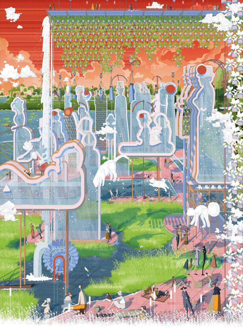 The Gift masterplan for Paris, Texas, by Bartlett graduate Vilius Vizgaudis