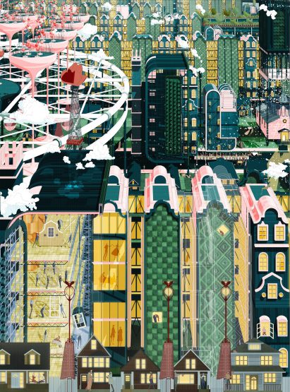 The Gift masterplan for Paris, Texas, by Bartlett graduate Vilius Vizgaudis