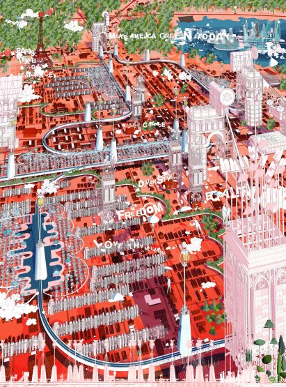 The Gift masterplan for Paris, Texas, by Bartlett graduate Vilius Vizgaudis
