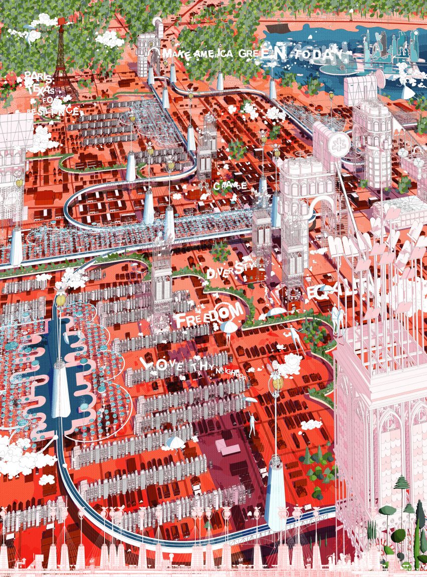 The Gift masterplan for Paris, Texas, by Bartlett graduate Vilius Vizgaudis