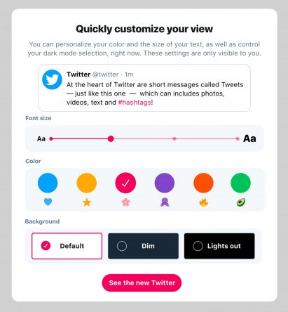 Twitter website redesign