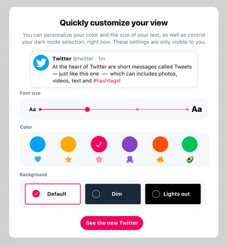 Twitter website redesign