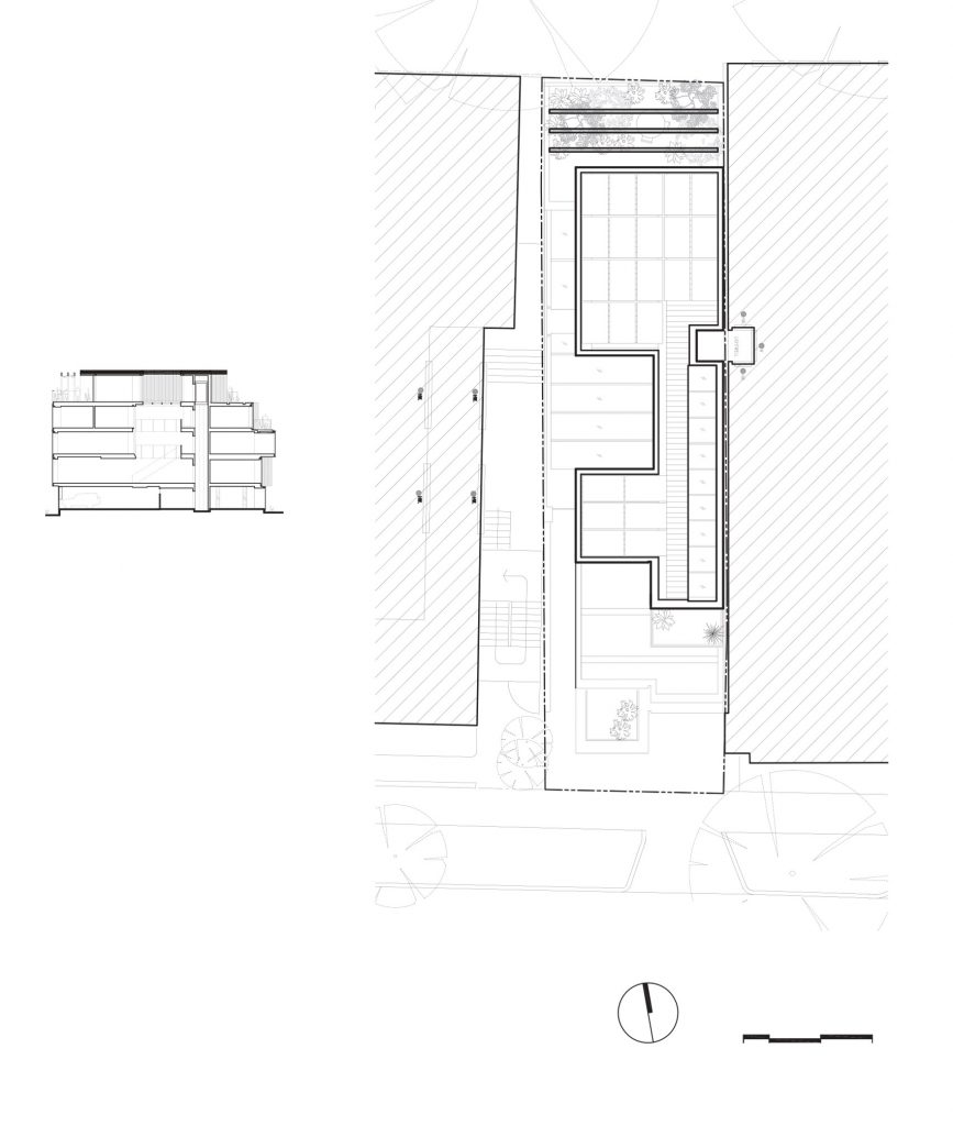 Roof plan of Wellington Street Mixed Use by Matt Gibson Architecture and Design