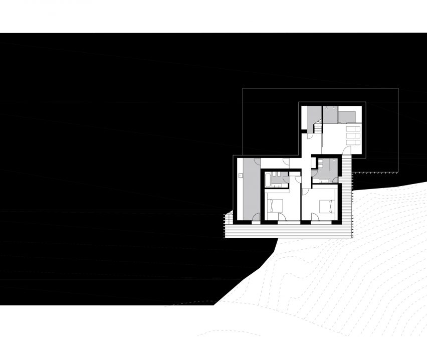 Basement floor plan of Z House by Geza