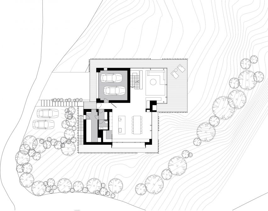 Ground floor plan of Z House by Geza