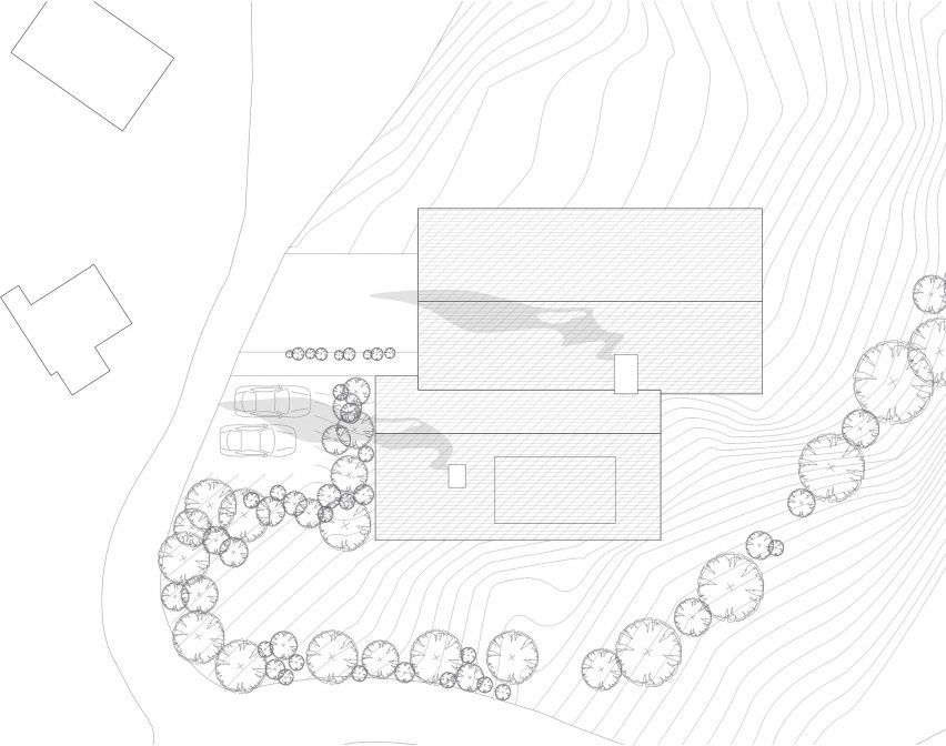 Roof plan of Z House by Geza