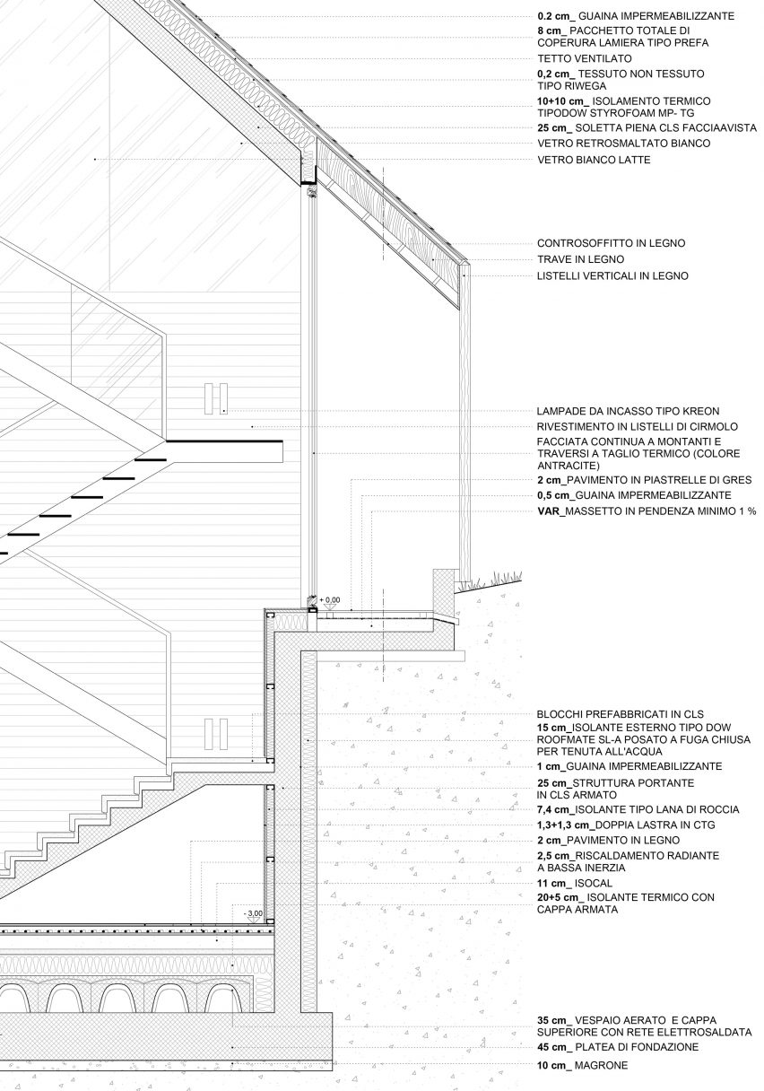Technical construction detail drawing of Z House by Geza