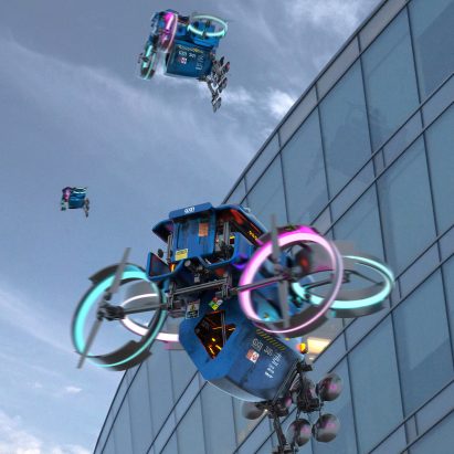 Danish designers propose using roaming 3D-printing robots to repair environments