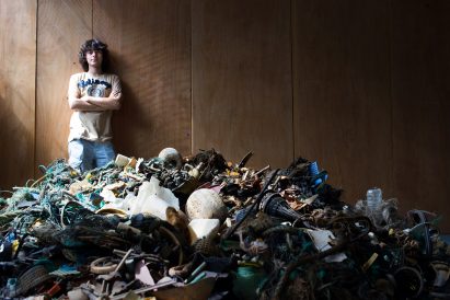 The Ocean Cleanup burning plastic