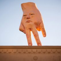 Quasi Ronnie van Hout hand sculpture