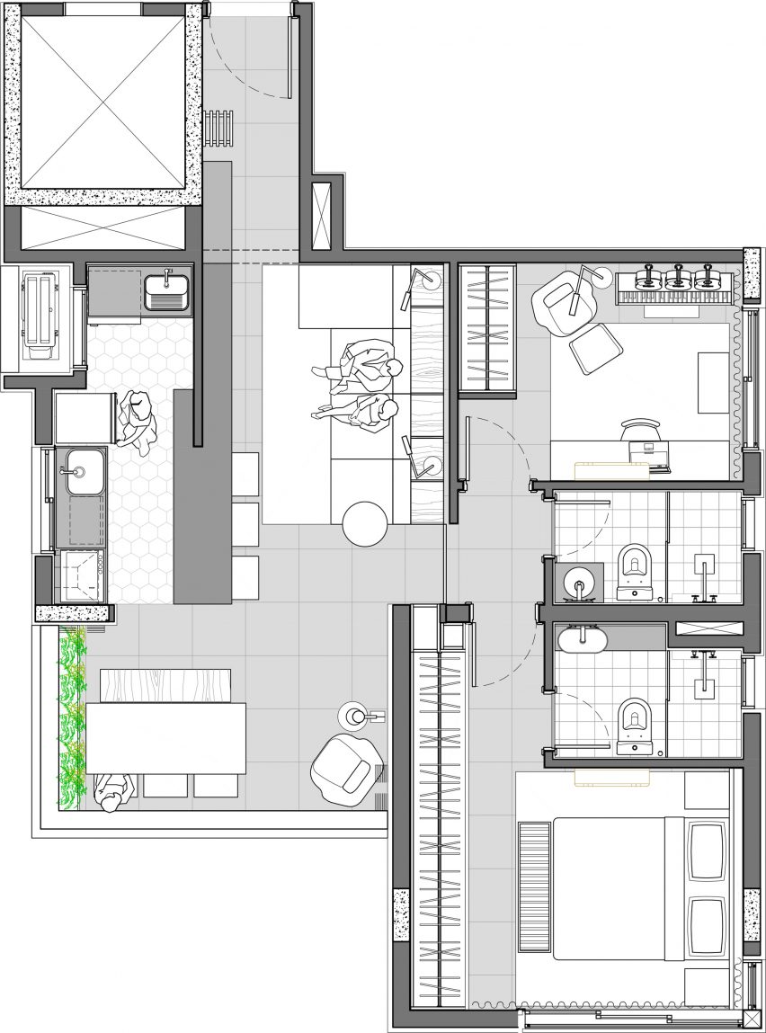 AK Apartment by RUA 141 and Rafael Zalc Plan