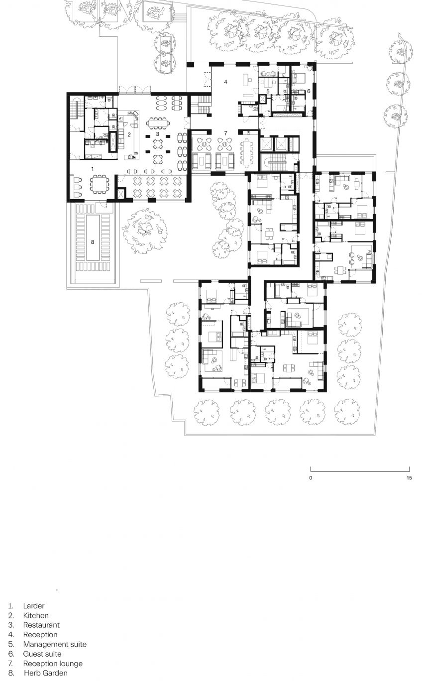 Ground floor plan of Bella Vue housing by Morris + Company for Pegasus Life