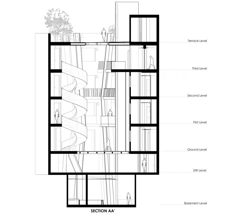 Cleft House in New Delhi by Anagram Architects
