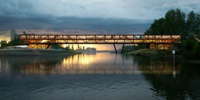 Elbow Shadow bridge by ARCVS in Serbia