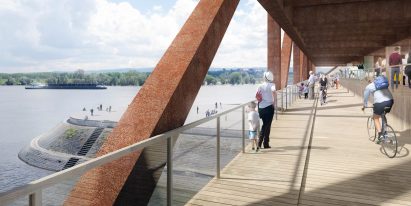 Elbow Shadow bridge by ARCVS in Serbia