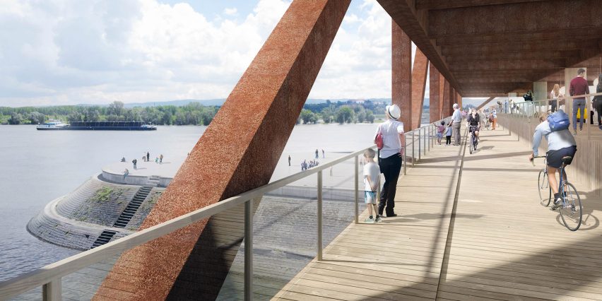 Elbow Shadow bridge by ARCVS in Serbia