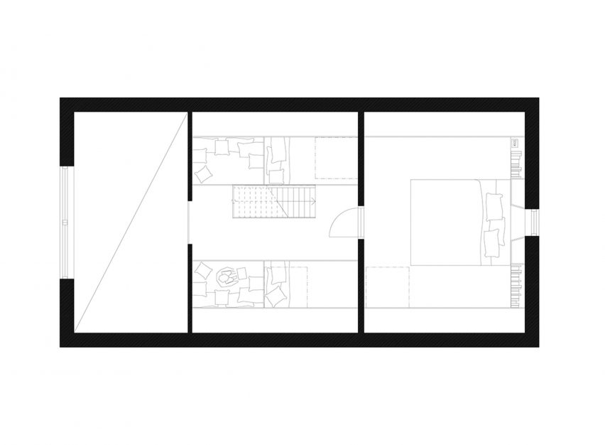 First floor plan of Granholmen summerhouse by Bornstein Lyckefors